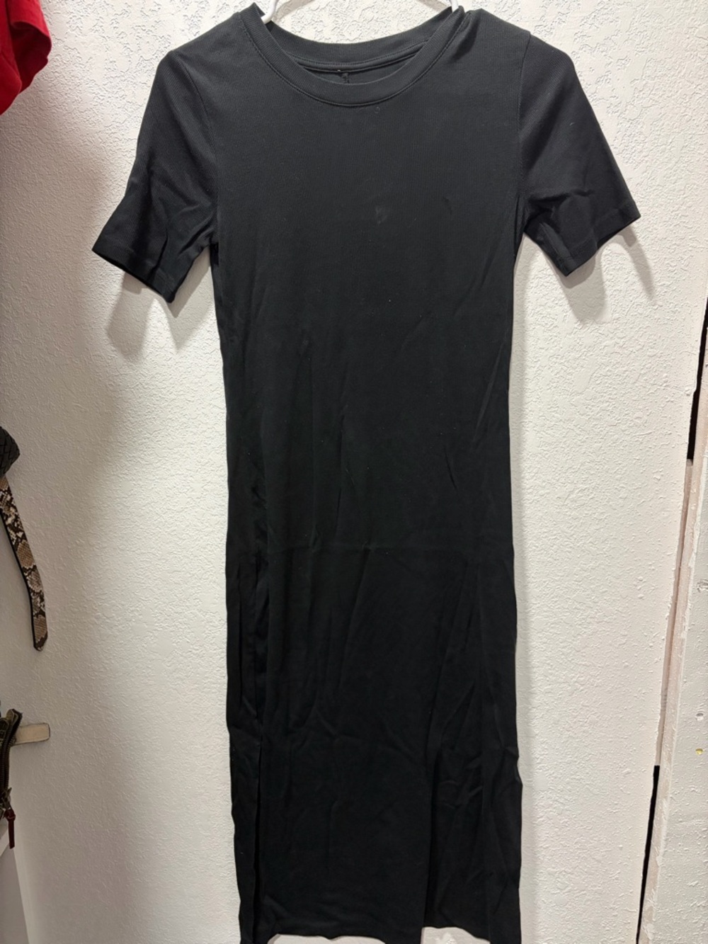 a new day Black Short-Sleeve Crew Midi Dress